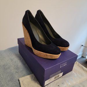Stuart Weitzman Corkswoon Haze Wedges - Blue Suede